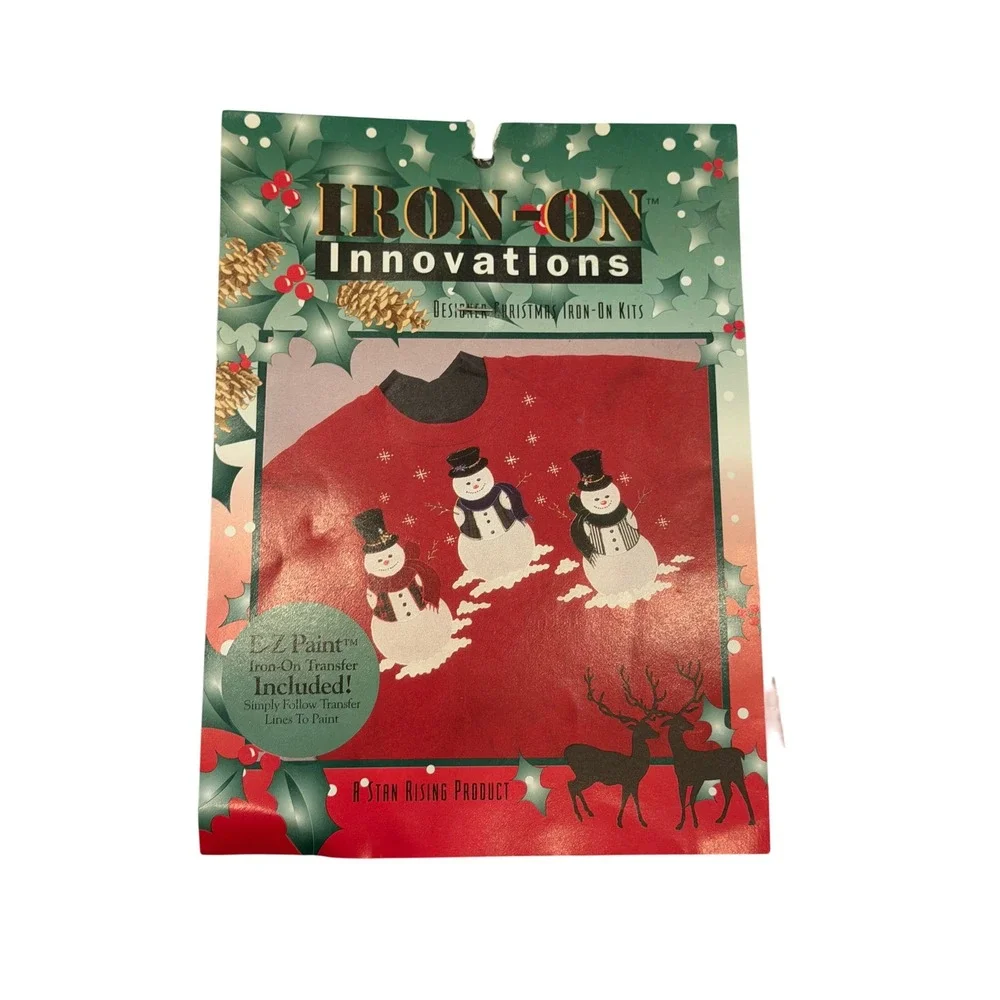 Vintage 1994 Iron-On Innovations Christmas Snowman Iron-On Kit Stan Rising DIY